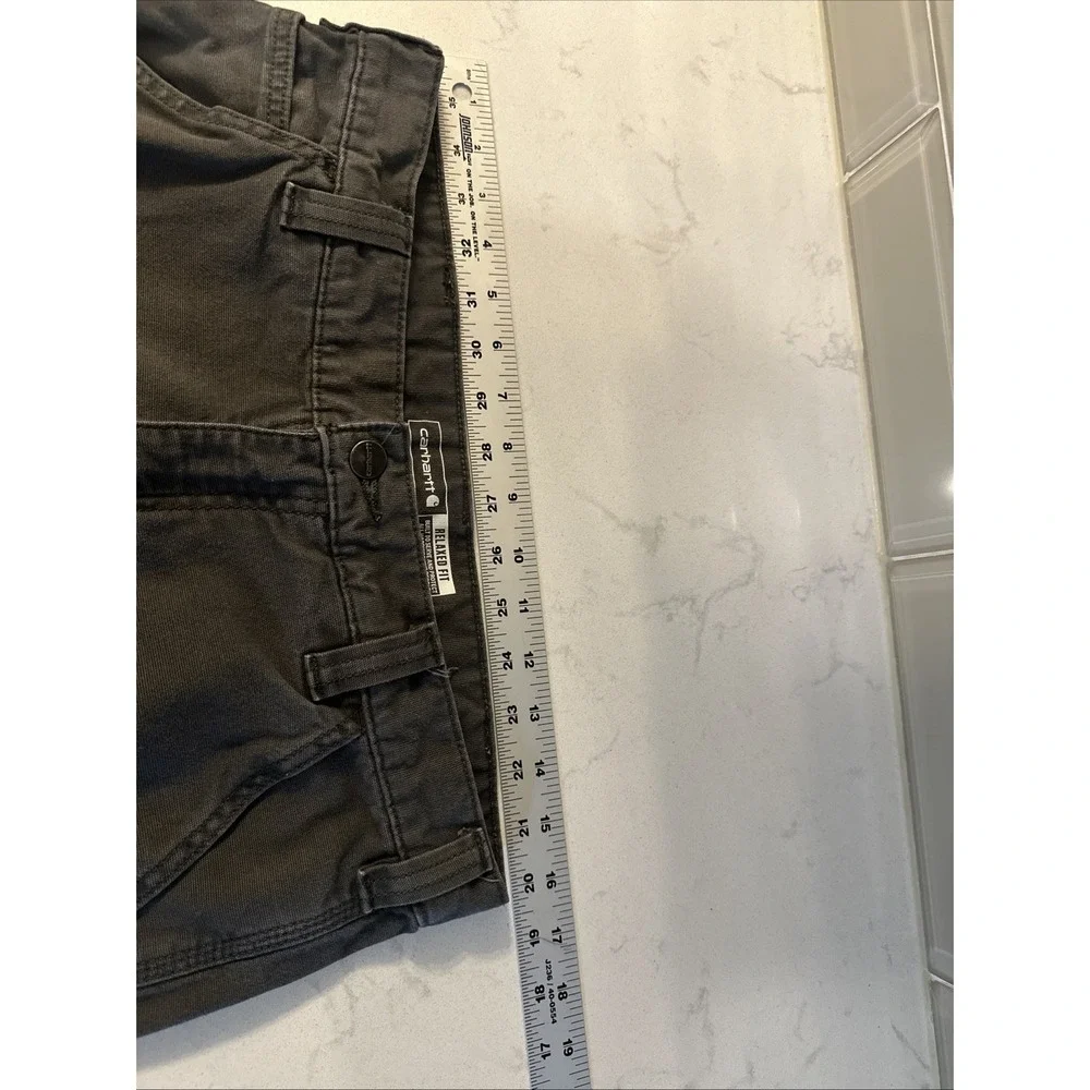 Carhartt Mens Rugged Flex Relaxed Fit Work Pants 32 X 32(30)Gray Canvas BN2291-M